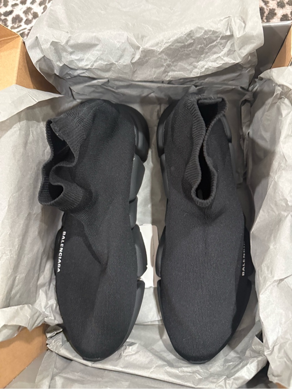 Balenciaga Black Knit Speed Trainer Sock Sneakers